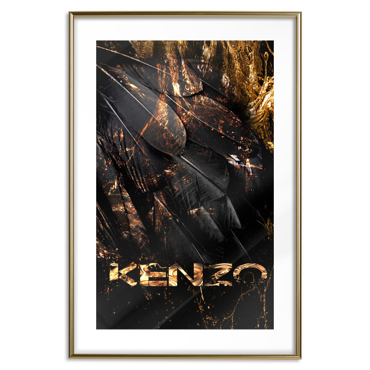 Wall Poster Jungle Scent - golden abstraction with luxury-themed text 131803 additionalImage 14