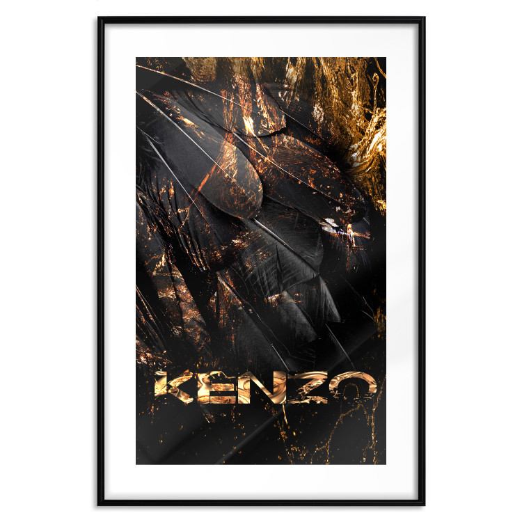 Wall Poster Jungle Scent - golden abstraction with luxury-themed text 131803 additionalImage 15