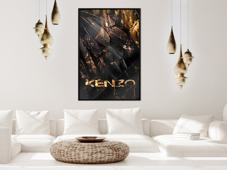 Wall Poster Jungle Scent - golden abstraction with luxury-themed text 131803 additionalImage 4