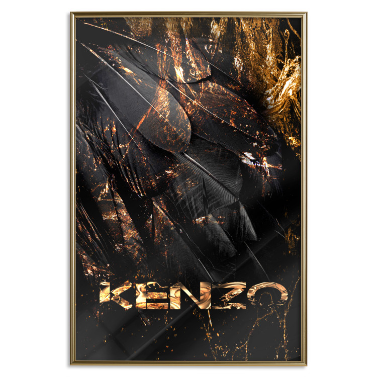 Wall Poster Jungle Scent - golden abstraction with luxury-themed text 131803 additionalImage 17