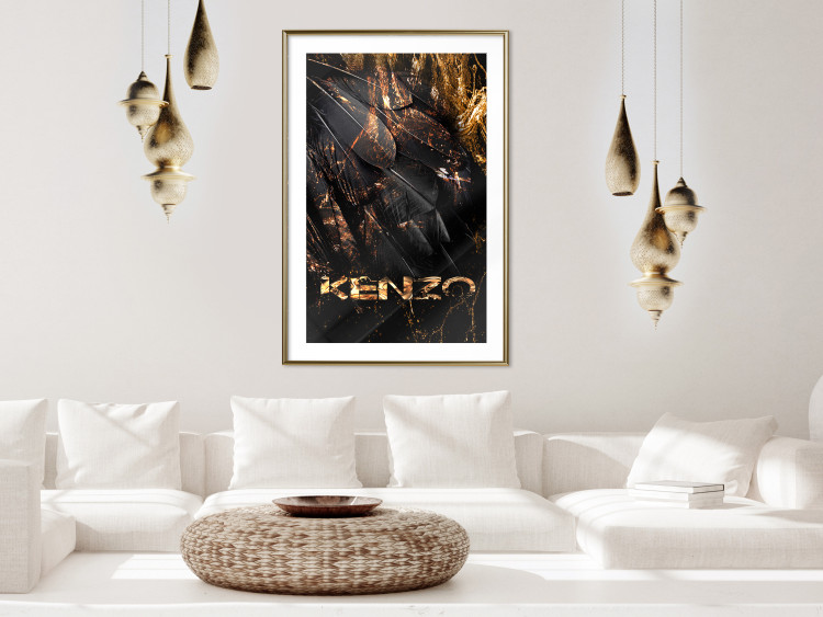 Wall Poster Jungle Scent - golden abstraction with luxury-themed text 131803 additionalImage 13
