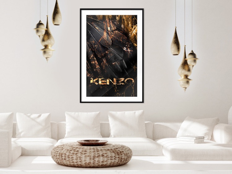 Wall Poster Jungle Scent - golden abstraction with luxury-themed text 131803 additionalImage 18