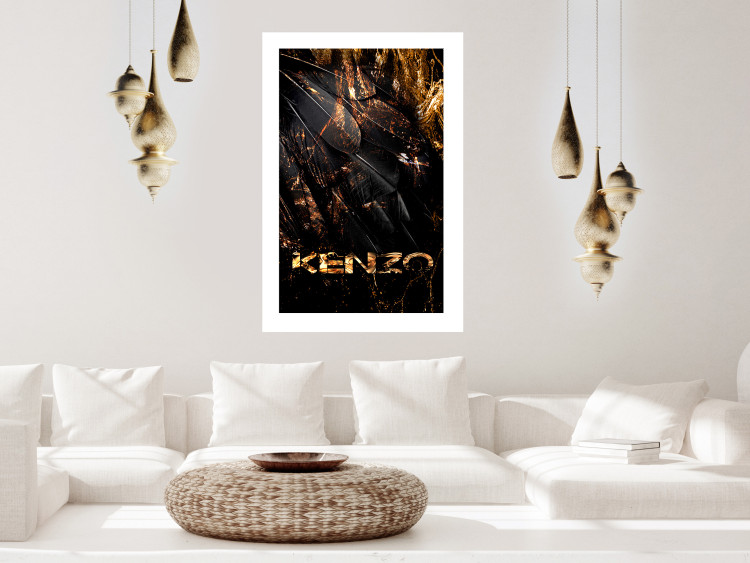 Wall Poster Jungle Scent - golden abstraction with luxury-themed text 131803 additionalImage 3