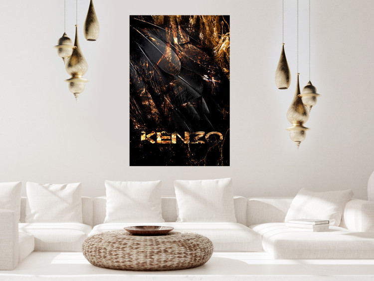 Wall Poster Jungle Scent - golden abstraction with luxury-themed text 131803 additionalImage 2