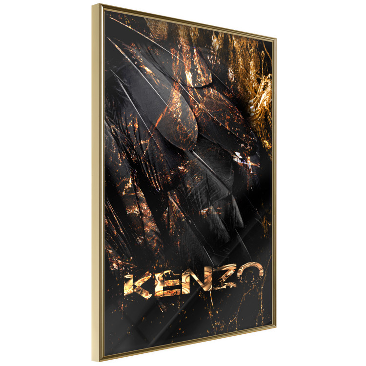 Wall Poster Jungle Scent - golden abstraction with luxury-themed text 131803 additionalImage 12