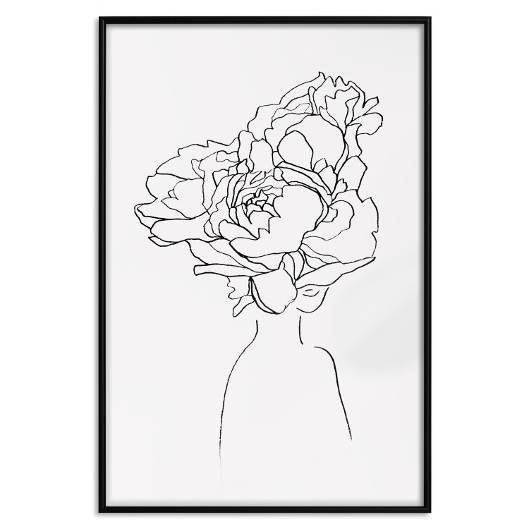 Poster Above Flowers - abstract line art of a woman with flowers in her hair 132203 additionalImage 16
