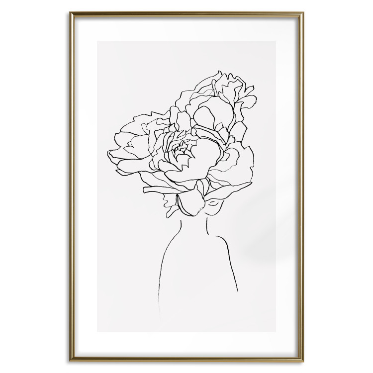 Poster Above Flowers - abstract line art of a woman with flowers in her hair 132203 additionalImage 14