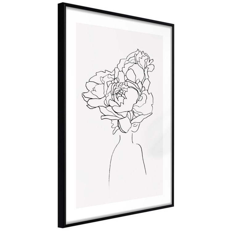 Poster Above Flowers - abstract line art of a woman with flowers in her hair 132203 additionalImage 14