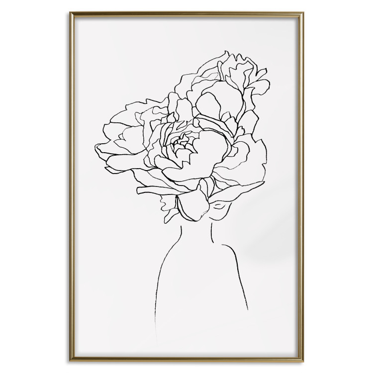 Poster Above Flowers - abstract line art of a woman with flowers in her hair 132203 additionalImage 17