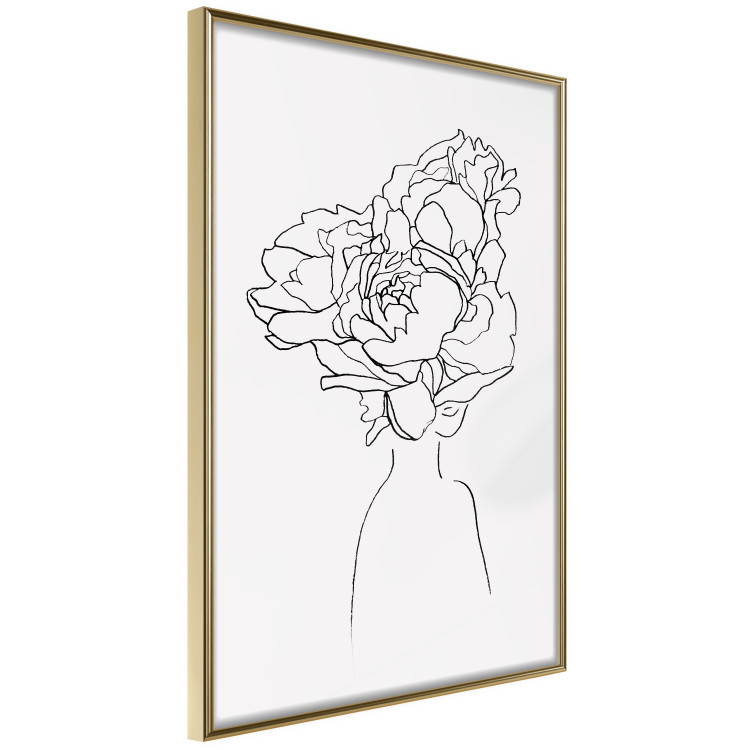 Poster Above Flowers - abstract line art of a woman with flowers in her hair 132203 additionalImage 13