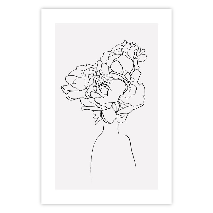 Poster Above Flowers - abstract line art of a woman with flowers in her hair 132203 additionalImage 19