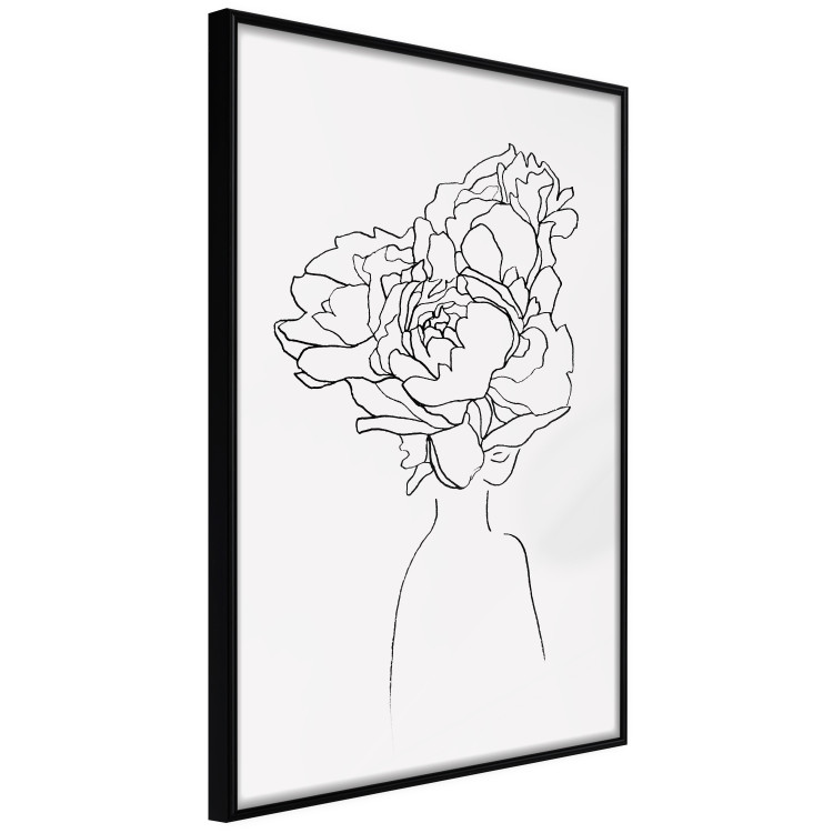Poster Above Flowers - abstract line art of a woman with flowers in her hair 132203 additionalImage 12