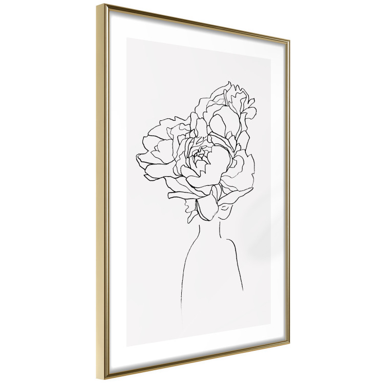 Poster Above Flowers - abstract line art of a woman with flowers in her hair 132203 additionalImage 9