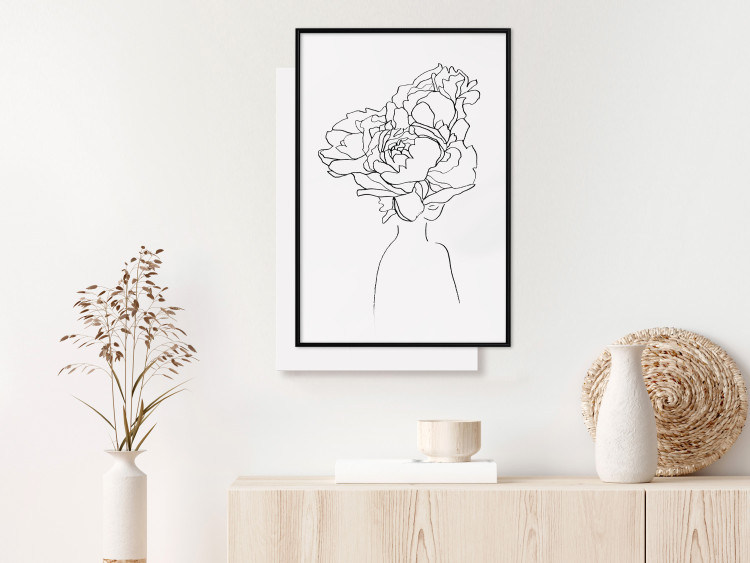 Poster Above Flowers - abstract line art of a woman with flowers in her hair 132203 additionalImage 8