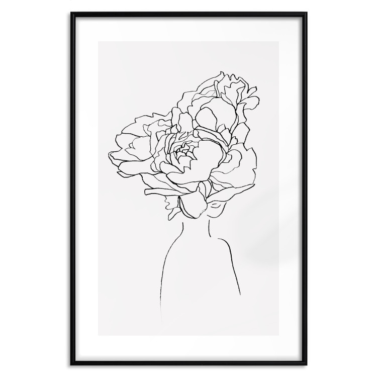 Poster Above Flowers - abstract line art of a woman with flowers in her hair 132203 additionalImage 15