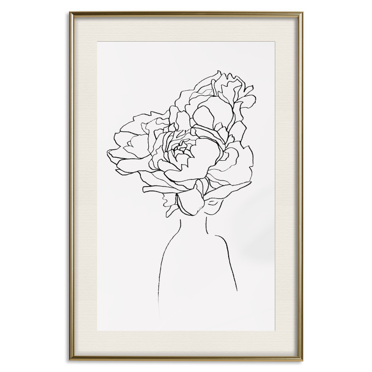 Poster Above Flowers - abstract line art of a woman with flowers in her hair 132203 additionalImage 20