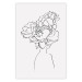 Poster Above Flowers - abstract line art of a woman with flowers in her hair 132203