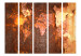 Room Divider Screen Metal Immersion II (5-piece) - world map in rust colors 132703 additionalThumb 3