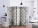 Folding Screen Quilted Leather II (5-piece) - elegant white design in ornaments 133203 additionalThumb 2