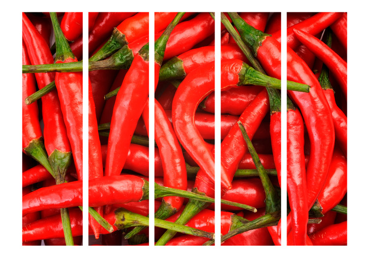 Room Divider Chili Pepper - Background II (5-piece) - composition in red vegetables 133303 additionalImage 3