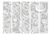 Folding Screen Flowers in Crystals II (5-piece) - abstraction in white ornaments 133403 additionalThumb 3