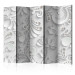 Folding Screen Flowers in Crystals II (5-piece) - abstraction in white ornaments 133403
