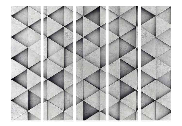Room Divider Gray Triangles II (5-piece) - geometric composition in shapes 133503 additionalImage 3