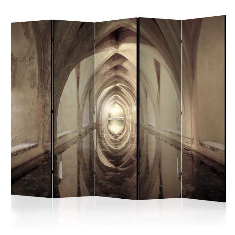 Room Divider Screen Magical Corridor II - brown shiny tunnel with bright light 134003