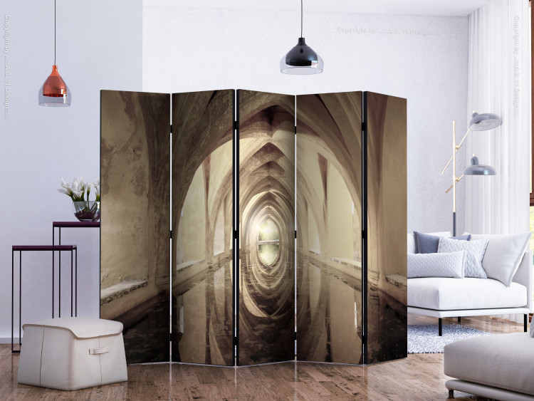 Room Divider Screen Magical Corridor II - brown shiny tunnel with bright light 134003 additionalImage 2
