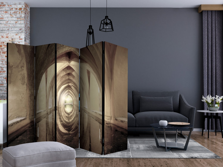 Room Divider Screen Magical Corridor II - brown shiny tunnel with bright light 134003 additionalImage 4