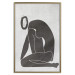 Poster Figure in Contemplation - dark silhouette of a kneeling woman on a gray background 134203 additionalThumb 21