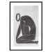 Poster Figure in Contemplation - dark silhouette of a kneeling woman on a gray background 134203 additionalThumb 17