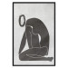 Poster Figure in Contemplation - dark silhouette of a kneeling woman on a gray background 134203 additionalThumb 18