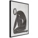 Poster Figure in Contemplation - dark silhouette of a kneeling woman on a gray background 134203 additionalThumb 13
