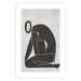 Poster Figure in Contemplation - dark silhouette of a kneeling woman on a gray background 134203 additionalThumb 25