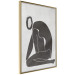Poster Figure in Contemplation - dark silhouette of a kneeling woman on a gray background 134203 additionalThumb 14