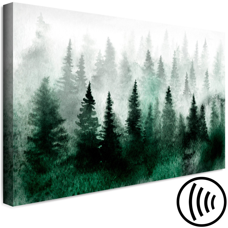 Canvas Print Misty Scandinavian Forest (1-piece) Wide - landscape of trees in fog 134603 additionalImage 6