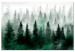Canvas Print Misty Scandinavian Forest (1-piece) Wide - landscape of trees in fog 134603