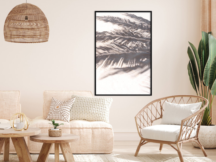 Wall Poster Rest in the Shade - tropical composition of palm shadow on sand 135303 additionalImage 11