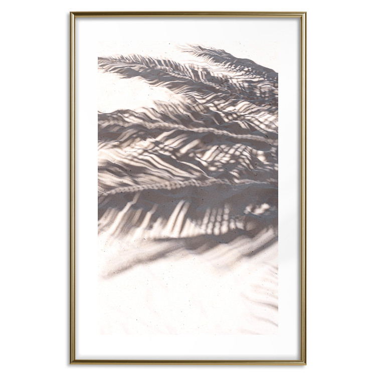 Wall Poster Rest in the Shade - tropical composition of palm shadow on sand 135303 additionalImage 25
