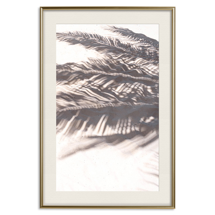 Wall Poster Rest in the Shade - tropical composition of palm shadow on sand 135303 additionalImage 22