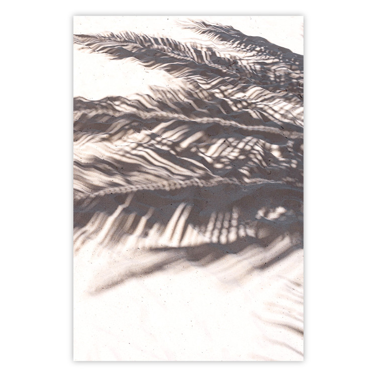 Wall Poster Rest in the Shade - tropical composition of palm shadow on sand 135303
