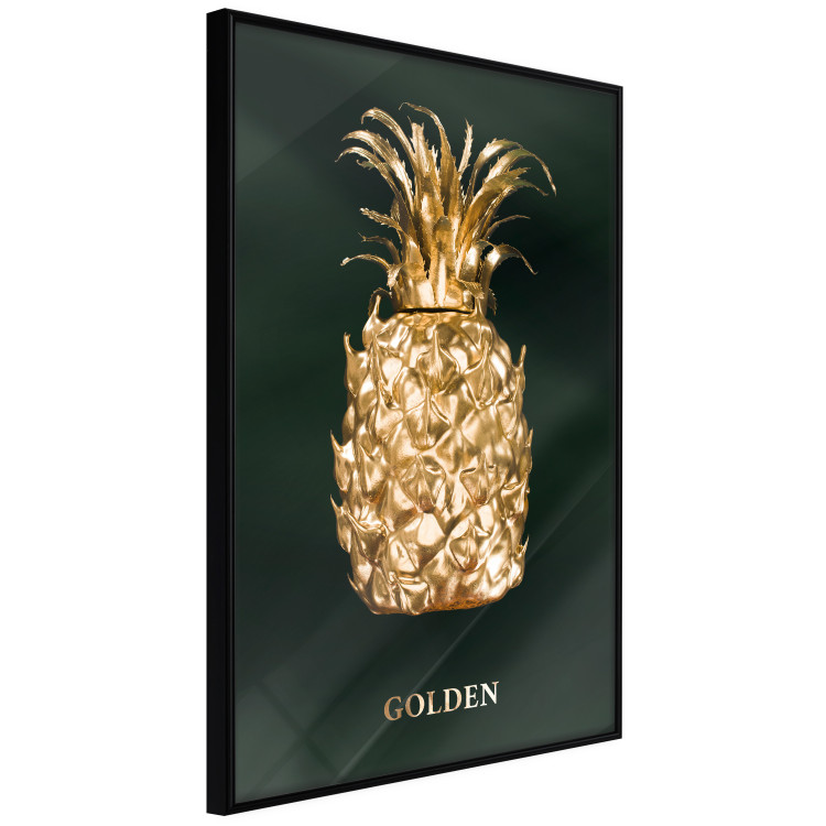 Wall Poster Golden Exoticism - golden pineapple composition on a dark green background 135603 additionalImage 9