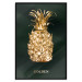 Wall Poster Golden Exoticism - golden pineapple composition on a dark green background 135603 additionalThumb 17
