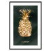 Wall Poster Golden Exoticism - golden pineapple composition on a dark green background 135603 additionalThumb 18
