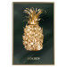Wall Poster Golden Exoticism - golden pineapple composition on a dark green background 135603 additionalThumb 19