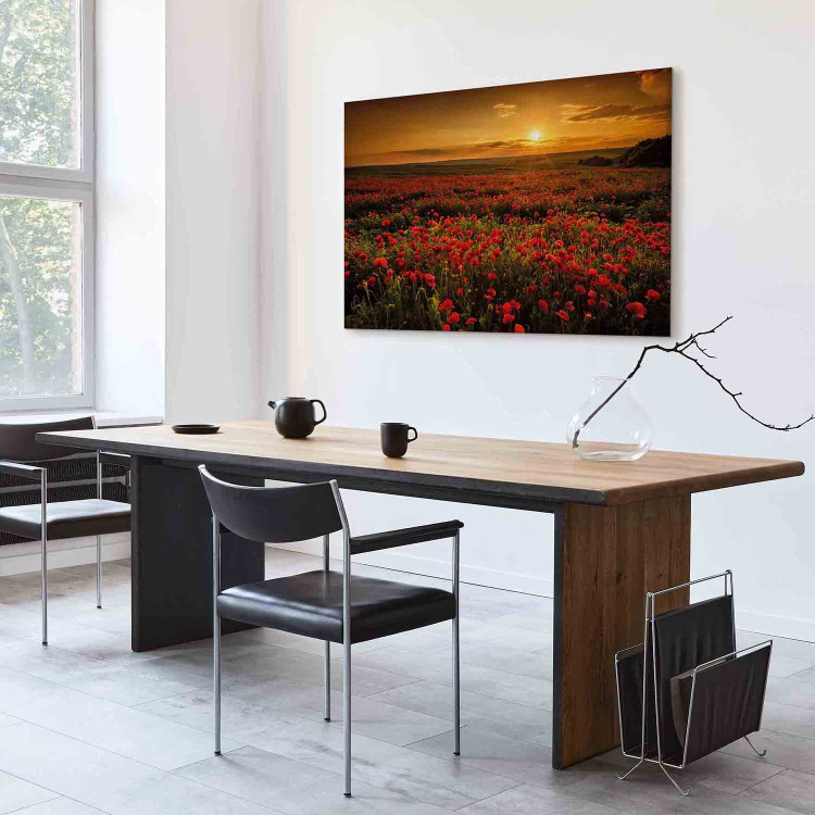 Canvas Poppy Field (1-piece) Wide - landscape of a field of red flowers 137503 additionalImage 11