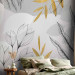 Wall Mural Spring abstraction - leaves and flowers with golden elements 138803 additionalThumb 2