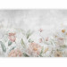 Photo Wallpaper Mint glade - retro floral motif with flowers with grey background 142703 additionalThumb 1