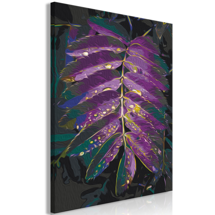 Paint by Number Kit Jungle Vegetation - Large Purple Leaf With Raindrops 146203 additionalImage 6